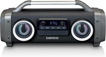 Lenco SPR-100BK - Bluetooth Speaker Draadloos - LED Licht -, Verzenden, Nieuw