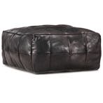 vidaXL Poef 60x60x30 cm echt geitenleer zwart, Huis en Inrichting, Verzenden, Nieuw