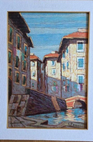 Gino Tassinari (1920-2001) - Vecchi caseggiati di Livorno, Antiek en Kunst