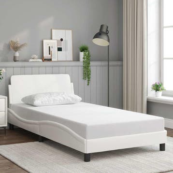 vidaXL Bedframe Dover kunstleer wit 100x200 cm, Verzenden