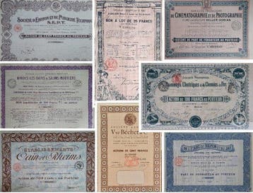 France. 40 verschillende zeer oude Franse effecten (1889 -