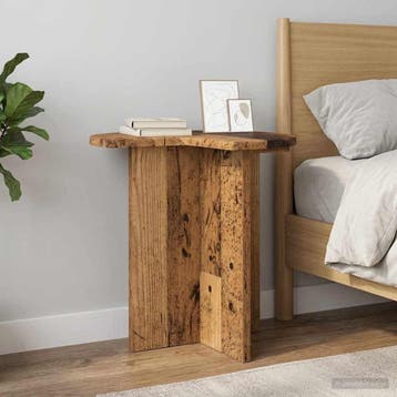 vidaXL Bijzettafel Oud hout Ø 39 x 38 cm Bewerkt hout, Huis en Inrichting, Tafels | Bijzettafels, Verzenden, Nieuw