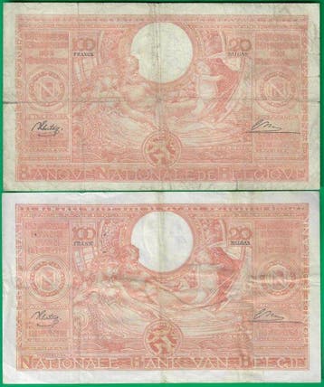 Belgique. - 2 x 100 Francs - 1944 - French and Flemish text