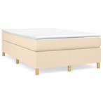 vidaXL Boxspring met matras stof crèmekleurig 120x190 cm, Verzenden, Nieuw
