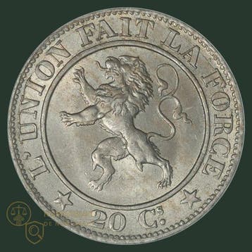 België. Leopold I. 20 Centimes 1861 (Fr.) KWALITEIT (Zonder