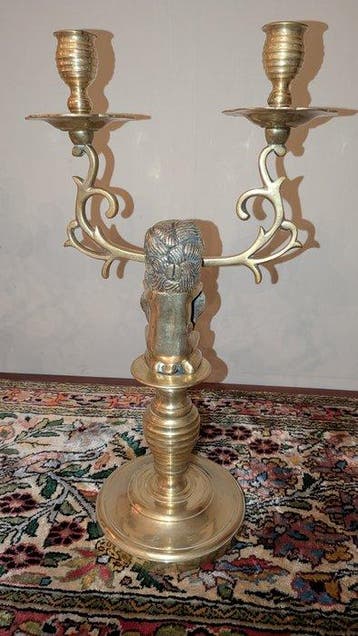 Chandelier (2) - Laiton moulé - candélabres dAmsterdam