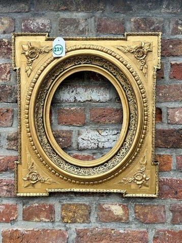 Lijst - 224. Antieke goud vergulde schilderijlijst. Voor, Antiek en Kunst