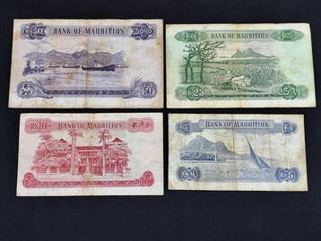 Mauritius. - 5, 10, 25, 50 Rupees - ND (1967) (Zonder