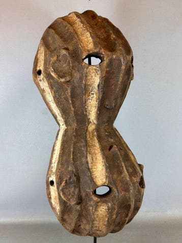 Zeldzaam Afrikaans dubbel masker van de Yela- of Mbole uit