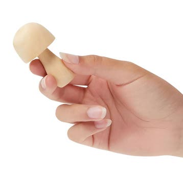 Houten paddenstoelfiguur (voor knutselwerkjes, 6,5 cm hoog), Verzenden
