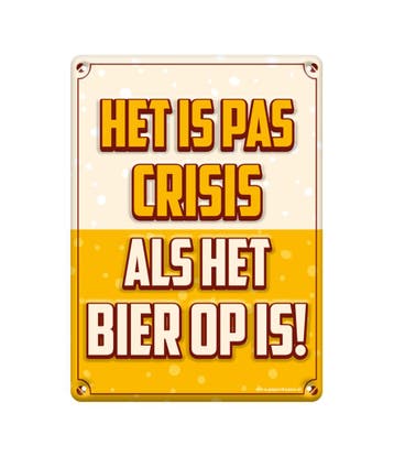 Metalen Bord Crisis, Verzenden, Nieuw