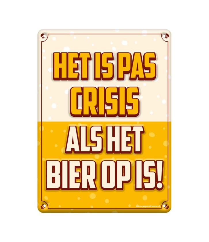 Metalen Bord Crisis, Hobby & Loisirs créatifs, Articles de fête, Envoi