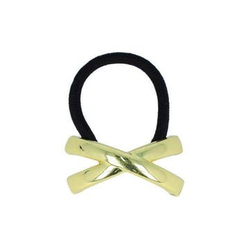 Haarelastiek – Cuff 5cm – Kruis Ornament – Metaalaccent –, Nieuw