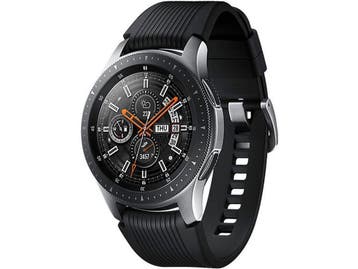 Samsung Galaxy Watch 46 mm zilver met siliconenarmband -, Verzenden