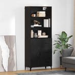 vidaXL Highboard met lade Zwart Eiken 69,5 x 34 x 180 cm, Huis en Inrichting, Kasten | Dressoirs, Verzenden, Nieuw