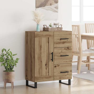 vidaXL Dressoir Artisan Eiken 69,5 x 34 x 90 cm, Verzenden