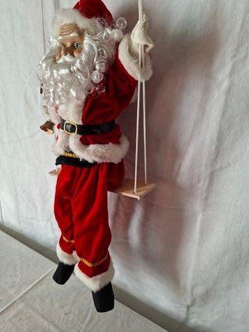 Figuur - Kerstman op de schommel - Plastic, Diversen, Nieuw