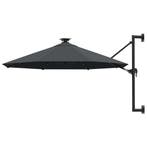 vidaXL Wandparasol met LEDs 300 cm antracietkleurig, Verzenden