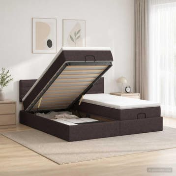 vidaXL Ottoman bed met matras met hoofdeinde 2 pcs, Verzenden, Nieuw