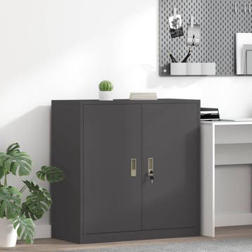 vidaXL Opbergkast Zwart 90 x 40 x 90 cm Staal, Huis en Inrichting, Verzenden, Nieuw