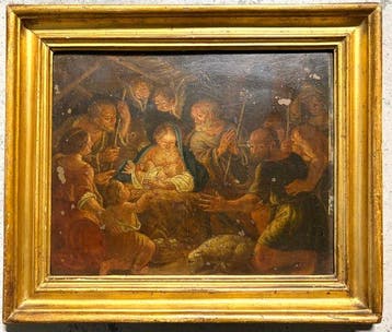 School of Jacopo Bassano (XVII) - Adoration of the shepherds