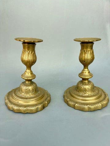 Bougeoir no reserve price (2) - Bronze - Napoléon - Empire, Antiquités & Art