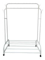 Lendo Online Kledingrek 110x55x165 cm Wit met Wieltjes, Verzenden