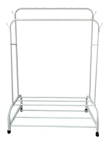 Lendo Online Kledingrek 110x55x165 cm Wit met Wieltjes, Verzenden, Nieuw