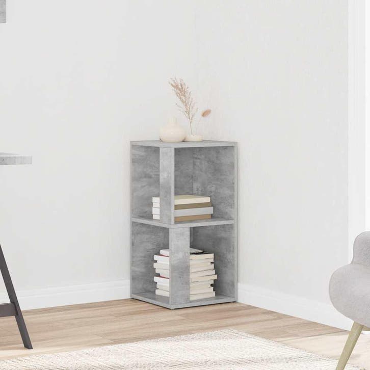 vidaXL Hoekkast 33x33x67 cm bewerkt hout betongrijs, Maison & Meubles, Armoires | Autre, Envoi