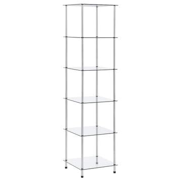 vidaXL Kastje 6-laags 40x40x160 cm gehard glas transparant, Verzenden