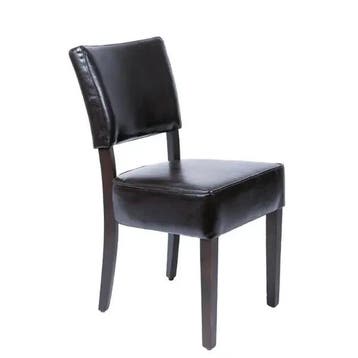 Stoelen | Kunstleer/Hout | Dark Brown | Houtlook Frame |, Verzenden, Nieuw in verpakking