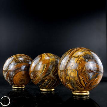 Exclusieve tijgeroog-bolset – Drie glinsterende