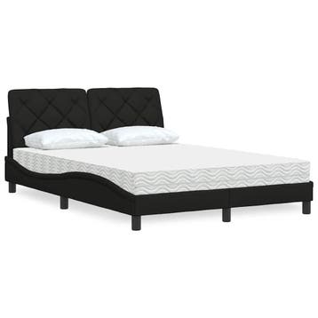 vidaXL Bed met matras stof zwart 140x200 cm, Verzenden, Nieuw
