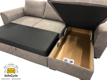 Hoekzetel bruin, slaapfunctie, opbergkoffer, links – nieuw, Huis en Inrichting, Verzenden, Nieuw