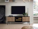 TV-Meubel modern Design met Latten patroon zwart 154cm, Verzenden