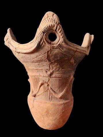 JOMON Terracotta Prehistorische grote vaas Flamme du Japon