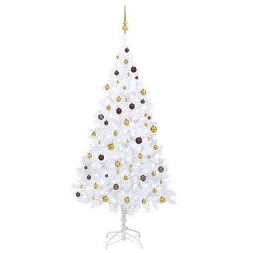 vidaXL Kunstkerstboom met verlichting en kerstballen 240 cm, Verzenden