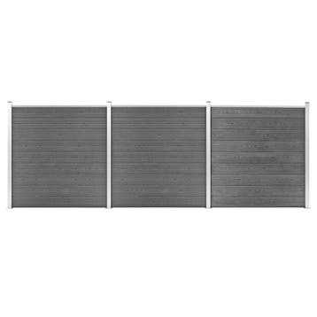 vidaXL Schutting 526x186 cm HKC grijs, Verzenden, Nieuw