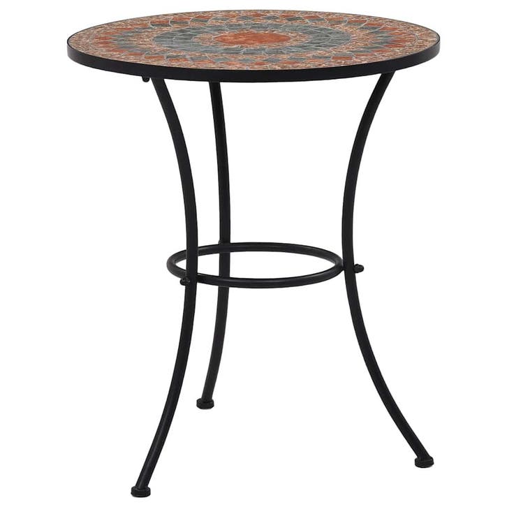 vidaXL Bistrotafel mozaïek 60 cm keramiek oranje en grijs, Tuin en Terras, Tuintafels, Nieuw, Verzenden