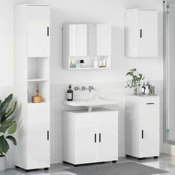 vidaXL Badkamermeubel Set 5 st Hoogglans wit 61 x 35 x 64 cm, Verzenden