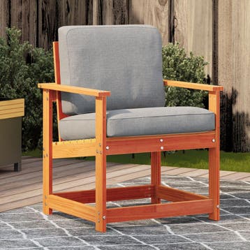 vidaXL Tuinstoel 62x56x77 cm massief grenenhout wasbruin, Verzenden