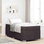 vidaXL Bedframe met matras Donkerbruin 90 x 200 cm Stof, Verzenden