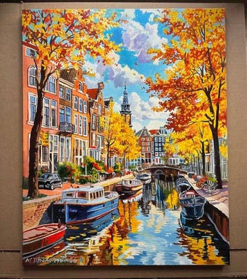 Marin Prokopchuk (XX-XXI) - Golden autumn in Amsterdam, Antiek en Kunst