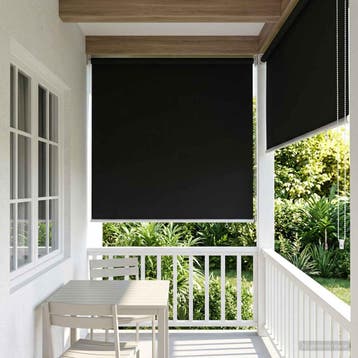 vidaXL Buitenrolgordijn UV-bescherming Zwart 65 x 230 cm (B, Verzenden, Nieuw