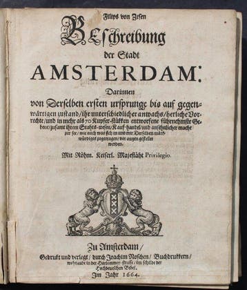 P. von Zesen - Beschreibung der Stadt Amsterdam - 1664