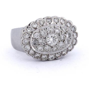 Bague de cocktail - 18 carats Or blanc - 1.00ct. tw. Diamant