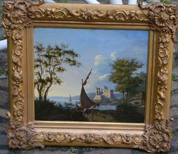 Hollandse School (XVIII-XIX) - Landschap aan het water