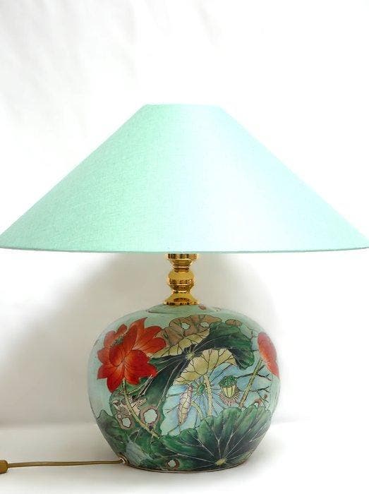 Lamp - Porselein, Messing, handbemalt - Gemaakt in Duitsland, Antiquités & Art, Art | Objets design