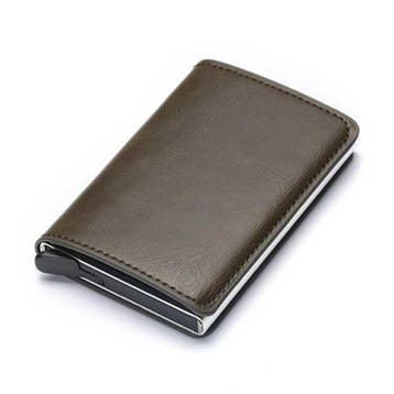 RFID Creditcard Houder Portemonnee - Vintage Leren Aluminium, Handtassen en Accessoires, Portemonnees, Verzenden, Nieuw
