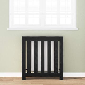 vidaXL Radiator Cover Zwart Eiken 78 x 20 x 82 cm Bewerkt, Verzenden